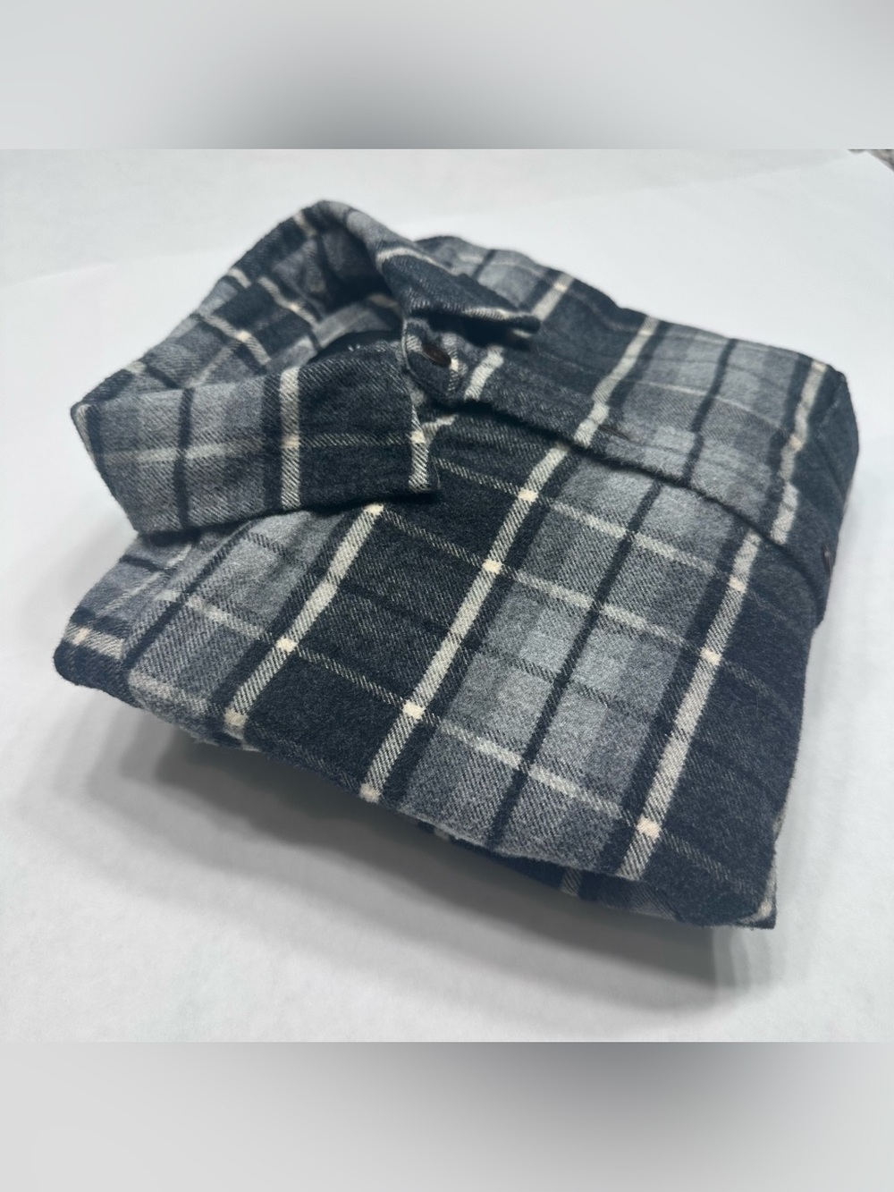 Rails Forrest Plaid Flannel Shirt Men's Small Long Sleeve Button Down Grey Ecru